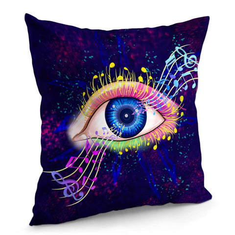 Image of Eyes And Notes Pillow Cover