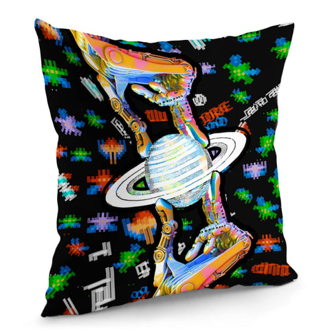 Image of Robot And Universe Games Pillow Cover