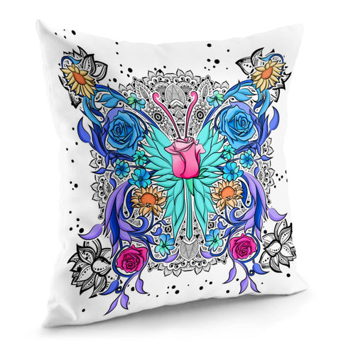 Image of Butterfly And Flower Pillow Cover