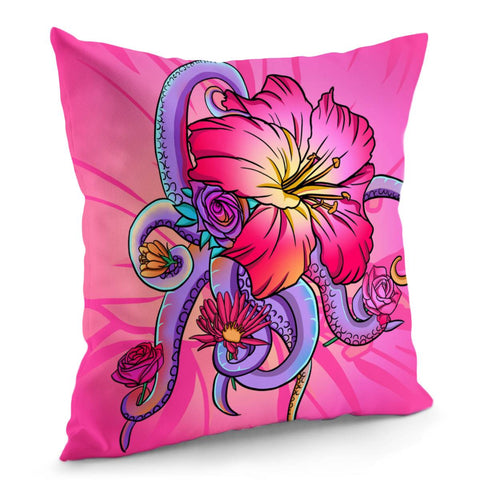 Image of Octopus And Flower Pillow Cover