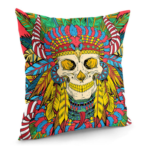 Image of Indian Skull Pillow Cover