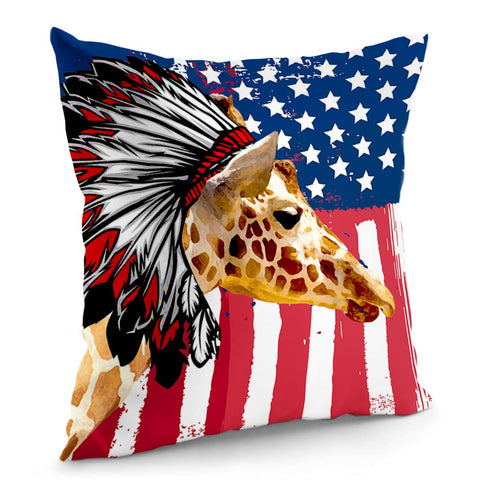 Image of Indian Hat And Giraffe Pillow Cover