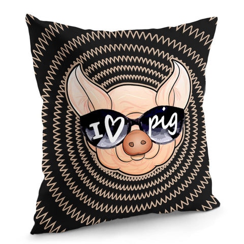 Image of I Love Pig Pillow Cover