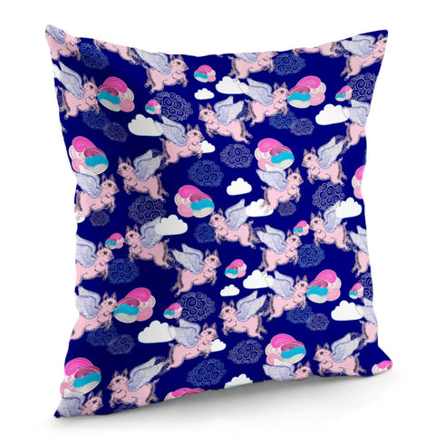 Image of Pig With Wings Pillow Cover