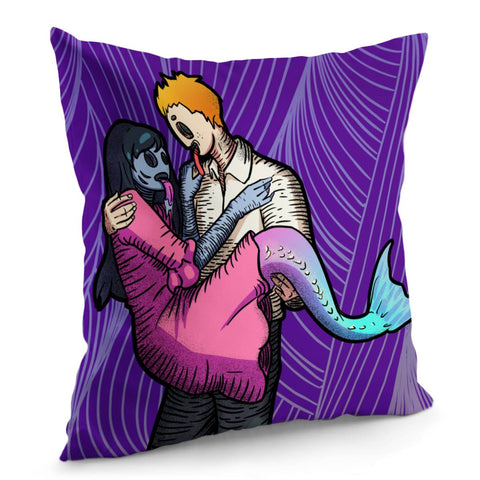 Image of Mermaid And Human Love Pillow Cover