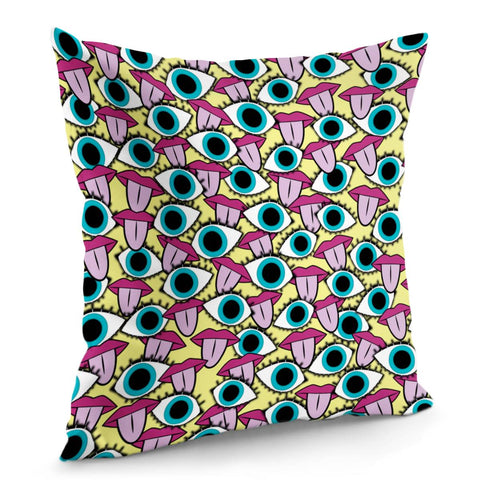 Image of Eyes Open Tongues Out Pillow Cover