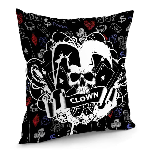 Image of Clown And Skull Pillow Cover