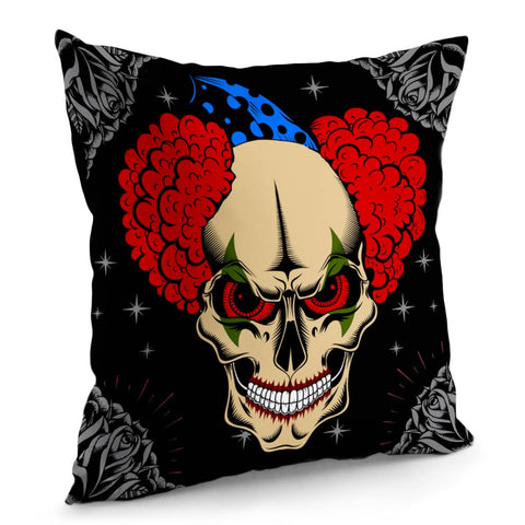 Image of Clown And Skull Pillow Cover