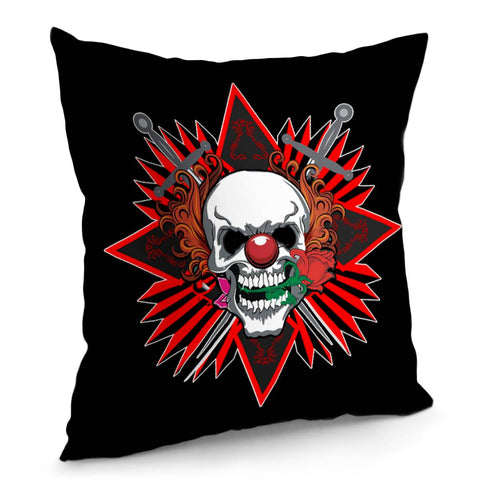 Image of Clown And Skull Pillow Cover