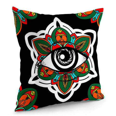 Image of Flowers And Eyes Pillow Cover