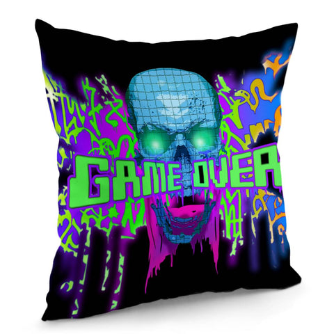 Image of Skull And Doodles And Fonts Pillow Cover