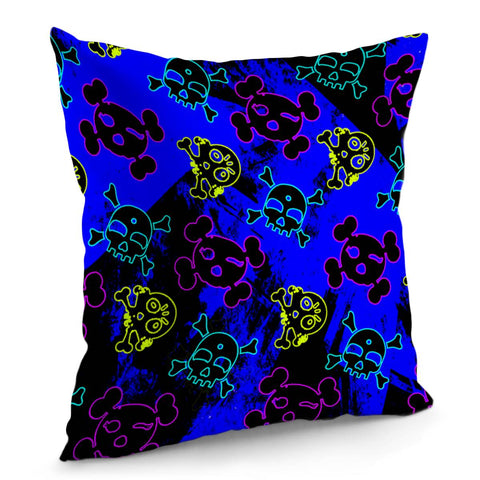 Image of Skull And Doodles And Cartoon Pillow Cover