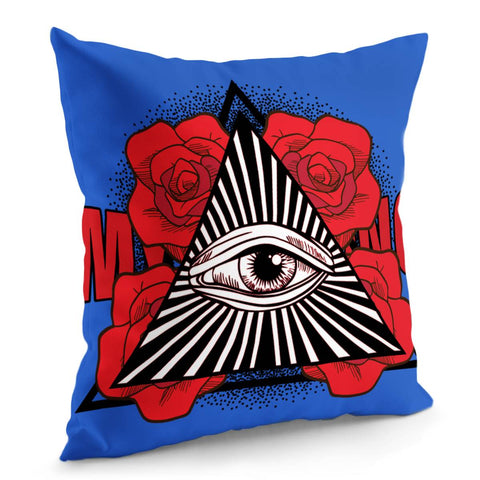 Image of Flowers And Eyes Pillow Cover