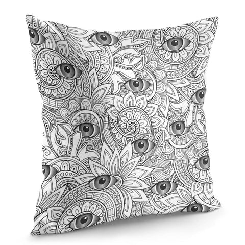 Image of Flowers And Eyes Pillow Cover