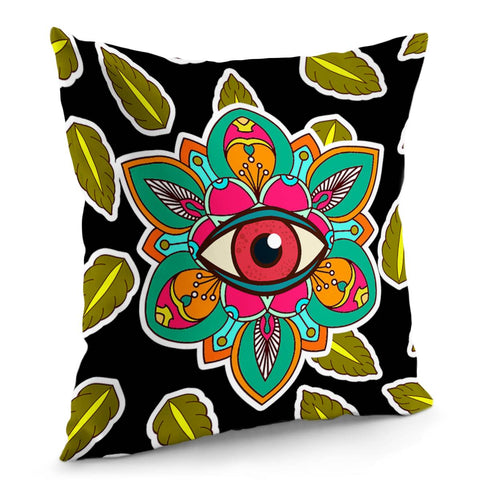 Image of Flowers And Eyes Pillow Cover