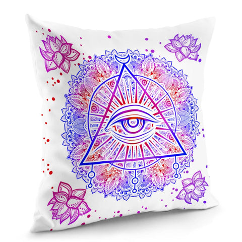 Image of Eyes And Flowers Pillow Cover