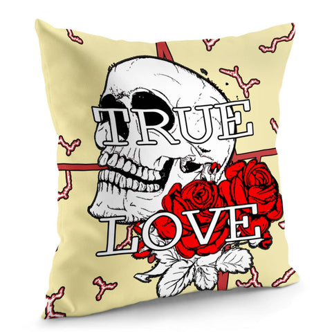 Image of Taro And Font And Rose And Heartbeat Pillow Cover