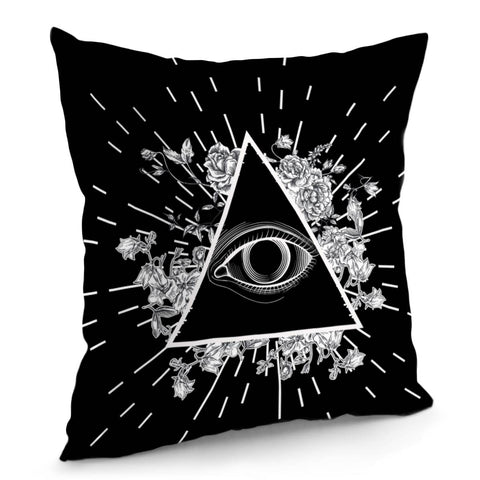 Image of Eyes And Flowers Pillow Cover