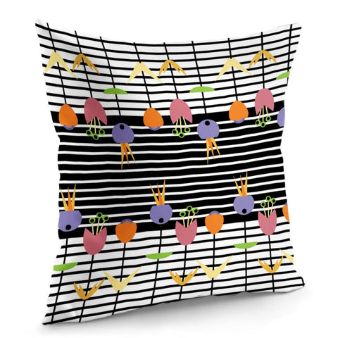 Image of Geometric Flowers Pillow Cover