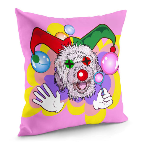 Image of Clown And Dog Pillow Cover