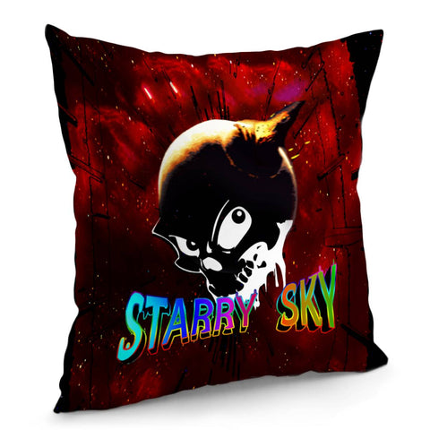 Image of Taro And Planet And Graffiti And Pop Culture And Text Pillow Cover