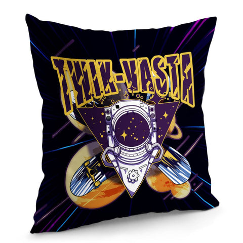 Image of Starry Sky And Astronauts And Planets And Skateboards And Beams Pillow Cover