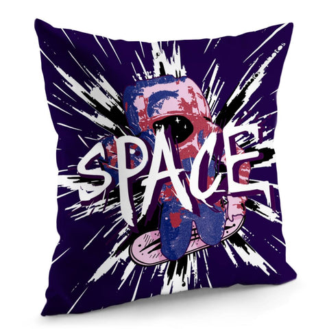 Image of Starry Sky And Astronauts And Skateboards And Beams Pillow Cover