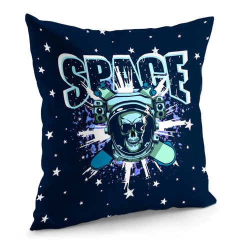 Image of Starry Sky And Astronauts And Skateboards And Beams And Hoes Pillow Cover