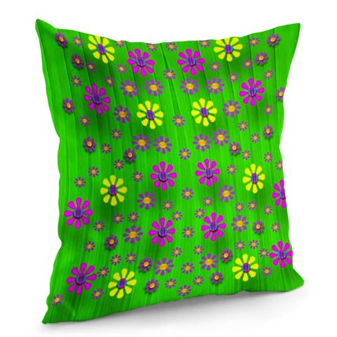 Image of Flowers Dance In The Green Pillow Cover