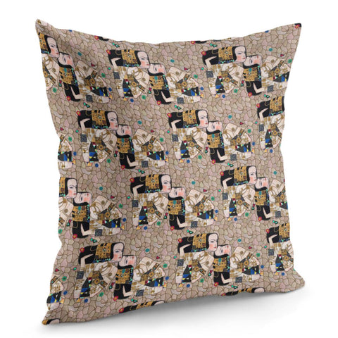 Image of Klimt Mosaic Beige Pillow Cover