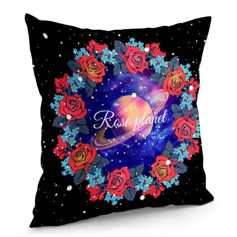 Image of Rose And Starry Sky Pillow Cover