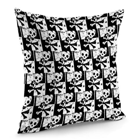 Image of Skull Checker Pillow Cover