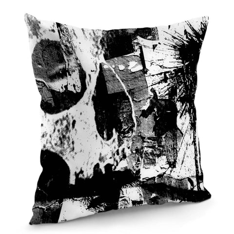 Image of Grunge Skull Pillow Cover