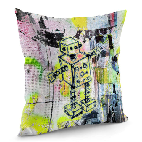 Image of Graffiti Graphic Robot Pillow Cover