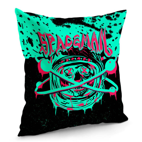 Image of Astronaut And Skull And Planet And Starry Sky Pillow Cover