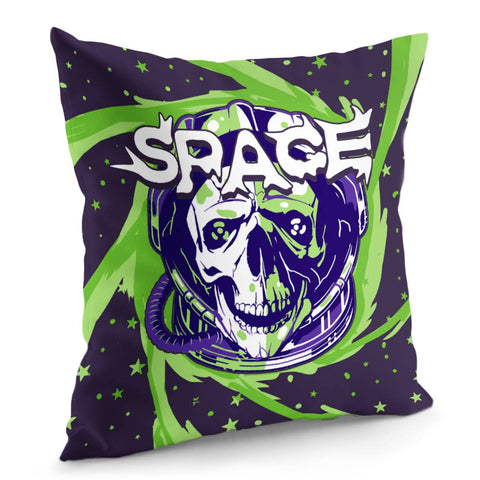 Image of Astronaut And Skull And Stars And Starry Sky And Swirls Pillow Cover