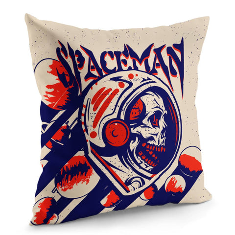 Image of Astronaut And Skull With Stars And Starry Sky Pillow Cover