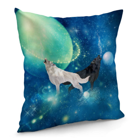 Image of Awesome Wolf In Black And White Pillow Cover