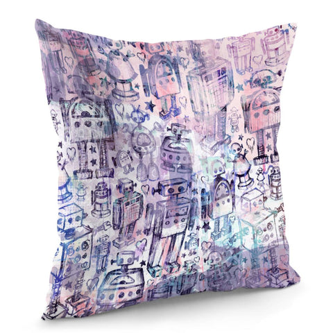 Image of Robot Crowd Pillow Cover