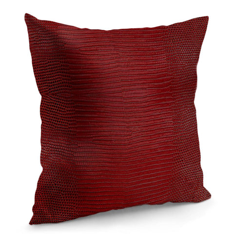 Image of Red Lizard Leather Print Pillow Cover