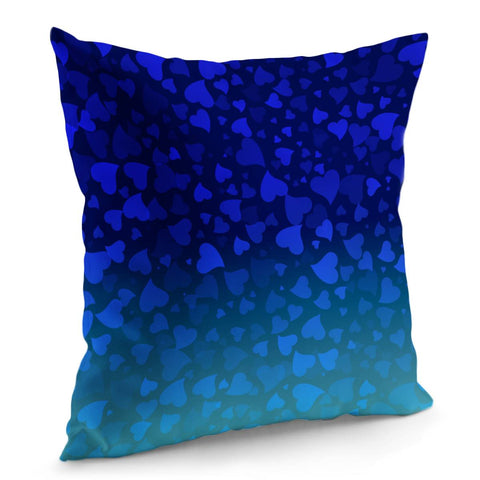 Image of Hearts On Blue Green Background Pillow Cover