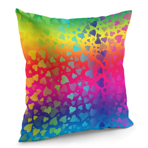 Image of Colorful Hearts Pillow Cover