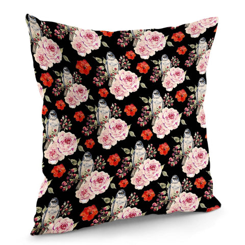 Image of Birds And Flowers Pillow Cover