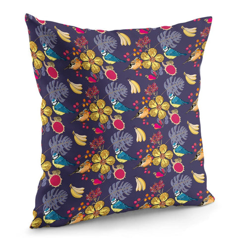 Image of Sparrows And Plants Pillow Cover