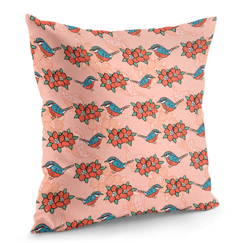 Image of Sparrows And Plants Pillow Cover