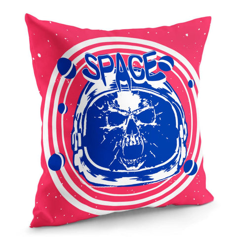 Image of Skull And Starry Sky And Planet And Ripples Pillow Cover