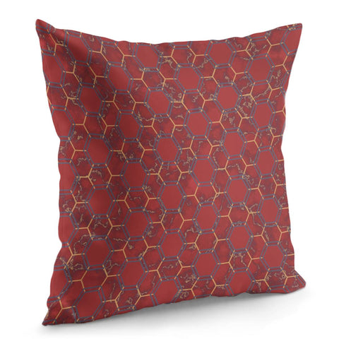 Image of Red Honeycomb Marble Pillow Cover