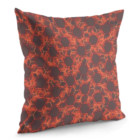 Image of Orange Honeycomb Marble Pillow Cover