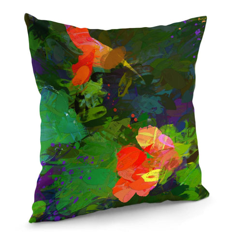 Image of Nasturtiums In The Garden Pillow Cover