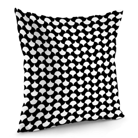 Image of Black White Petals Pattern Pillow Cover